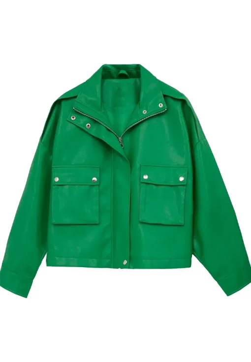 womens-green-faux-leather-fit-biker-jacket