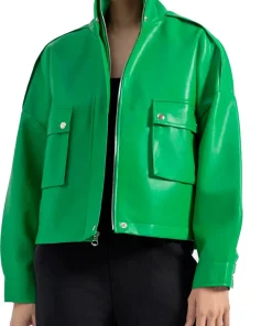womens-green-faux-leather-fit-biker-jacket
