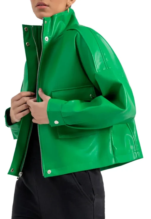 womens-green-faux-leather-fit-biker-jacket