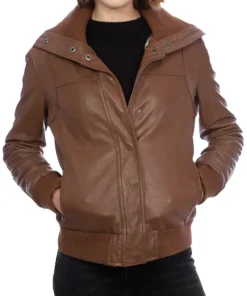 womens-pilot-brown-faux-leather-bomber-jacket