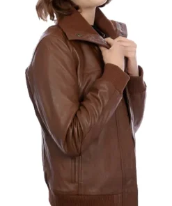 womens-pilot-brown-faux-leather-bomber-jacket