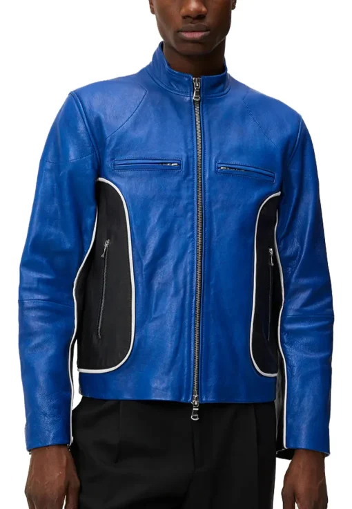 mens-blue-and-black-faux-leather-jacket