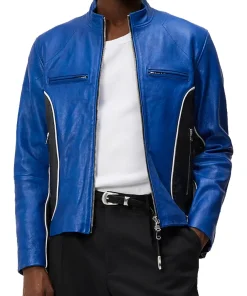 mens-blue-and-black-faux-leather-jacket