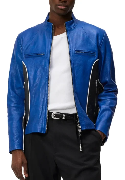 mens-blue-and-black-faux-leather-jacket