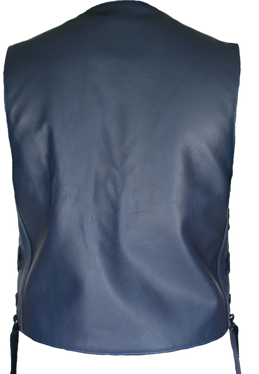 Men's Navy Blue Faux Leather Vest 2 mens-navy-blue-faux-leather-vest