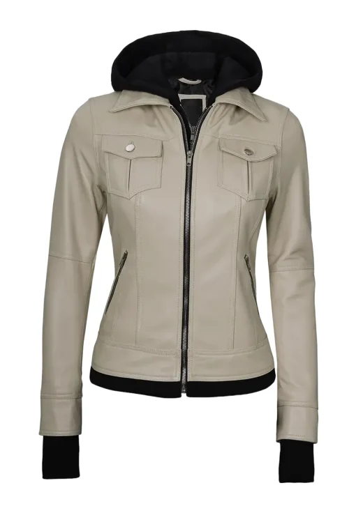 womens-beige-faux-leather-bomber-jacket-with-removable-hood