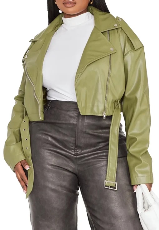 womens-biker-khaki-faux-leather-jacket