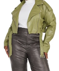 womens-biker-khaki-faux-leather-jacket