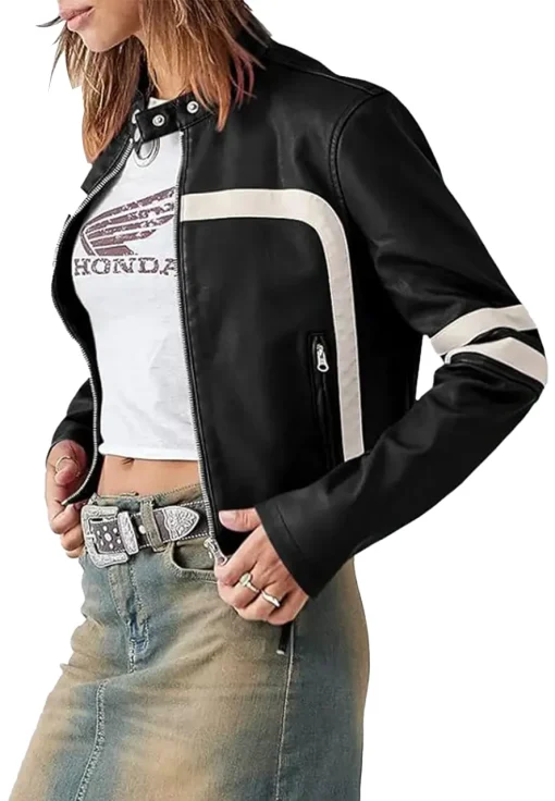 womens-black-faux-leather-motocross-jacket-with-white-stripes