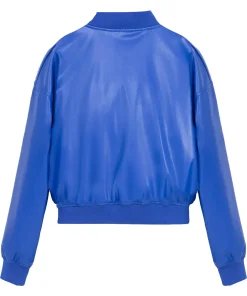 womens-blue-faux-leather-zipper-bomber-jacket