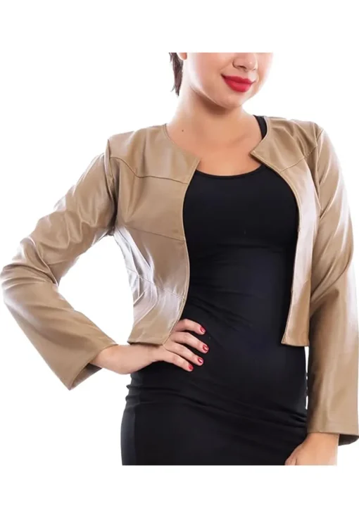 womens-bolero-beige-faux-leather-short-jacket