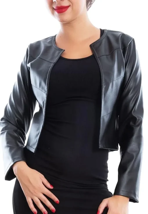 womens-bolero-black-faux-leather-short-jacket