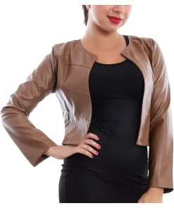womens-bolero-brown-faux-leather-short-jacket