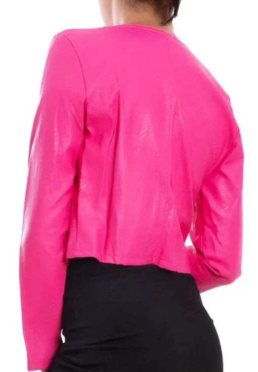 womens-bolero-fuchsia-faux-leather-short-jacket