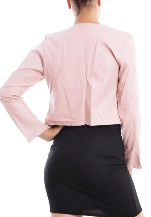 womens-bolero-pink-faux-leather-short-jacket