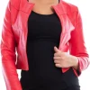 womens-bolero-red-faux-leather-short-jacket