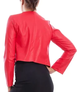 womens-bolero-red-faux-leather-short-jacket