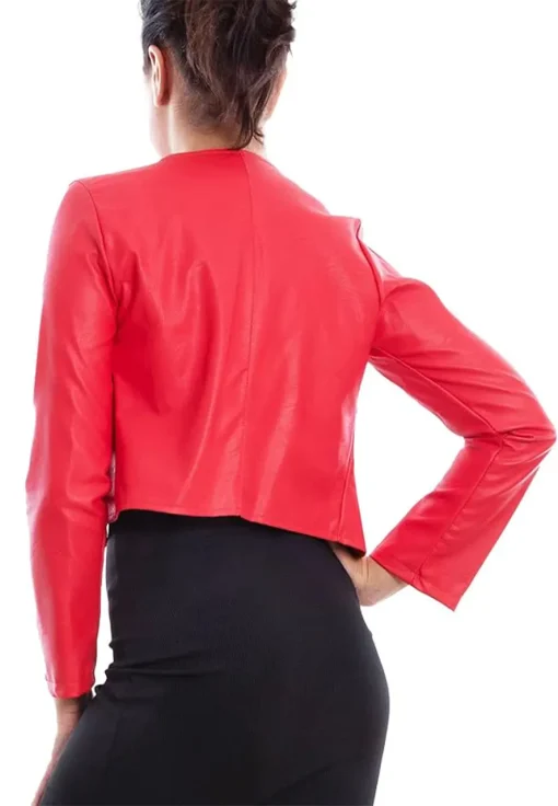 womens-bolero-red-faux-leather-short-jacket