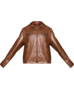 womens-brown-faux-leather-zip-detail-jacket