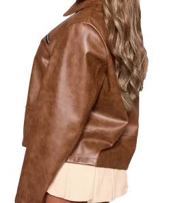 womens-brown-faux-leather-zip-detail-jacket