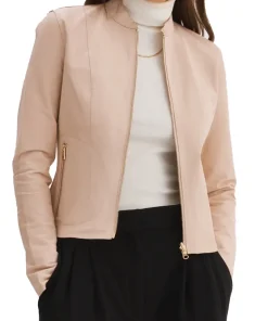 womens-elixir-ballet-pink-faux-leather-bomber-jacket