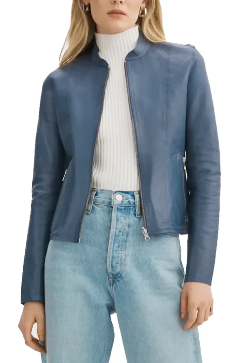 womens-elixir-blue-faux-leather-bomber-jacket