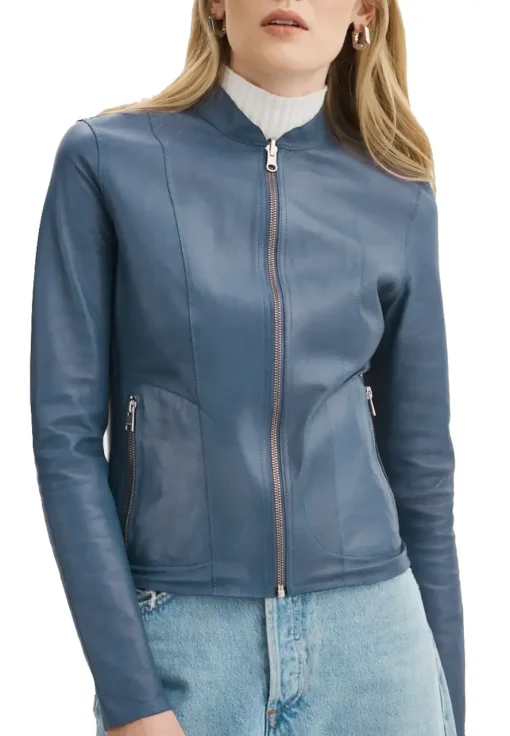 womens-elixir-blue-faux-leather-bomber-jacket