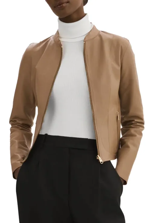 womens-elixir-brown-faux-leather-bomber-jacket