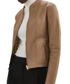 womens-elixir-brown-faux-leather-bomber-jacket
