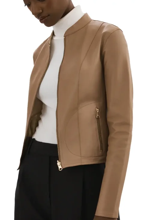 womens-elixir-brown-faux-leather-bomber-jacket