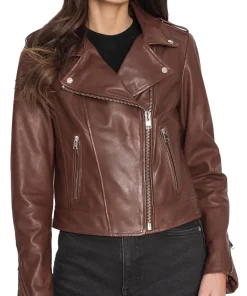 womens-iconic-chocolate-faux-leather-biker-jacket