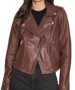 womens-iconic-chocolate-faux-leather-biker-jacket