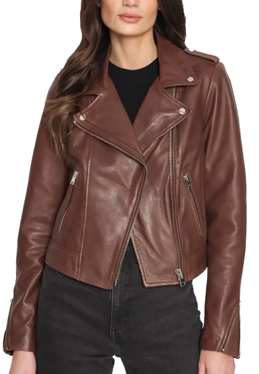 womens-iconic-chocolate-faux-leather-biker-jacket
