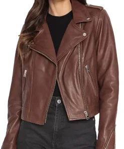womens-iconic-chocolate-faux-leather-biker-jacket