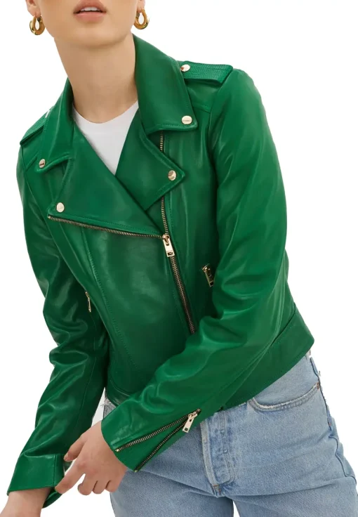 womens-iconic-green-faux-leather-biker-jacket