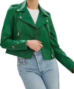 womens-iconic-green-faux-leather-biker-jacket