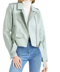 womens-mint-green-faux-leather-biker-jacket