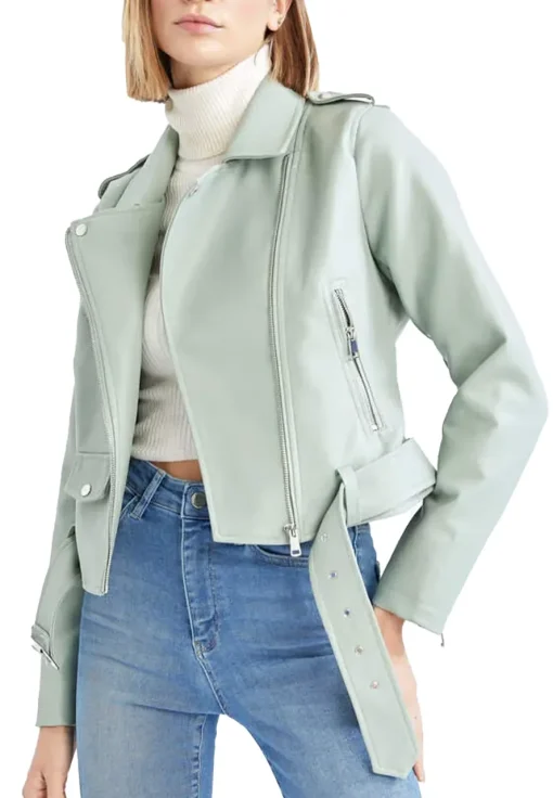 womens-mint-green-faux-leather-biker-jacket