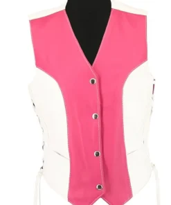 womens-pink-and-white-faux-leather-biker-vest