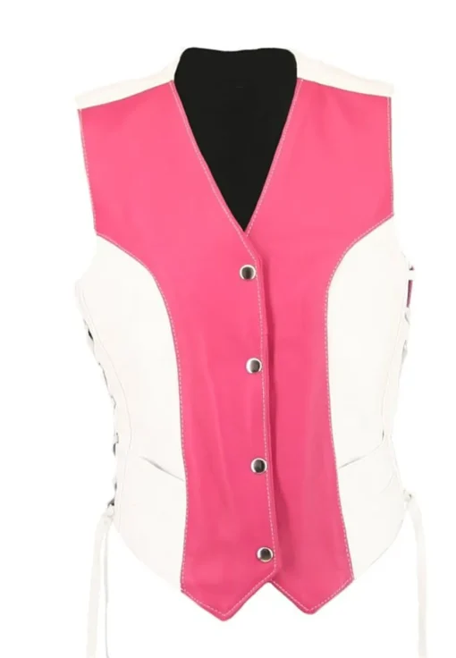 womens-pink-and-white-faux-leather-biker-vest