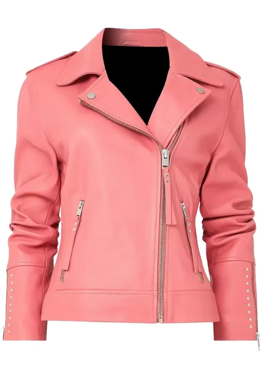 womens-pink-faux-leather-studded-detail-jacket