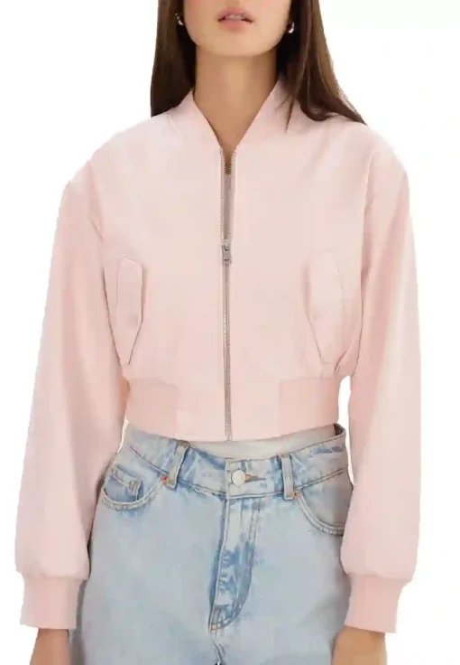 womens-pink-puff-faux-leather-crop-bomber-jacket