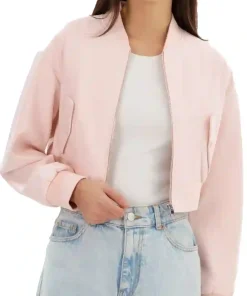 womens-pink-puff-faux-leather-crop-bomber-jacket