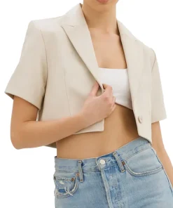womens-short-sleeve-bone-faux-leather-blazer