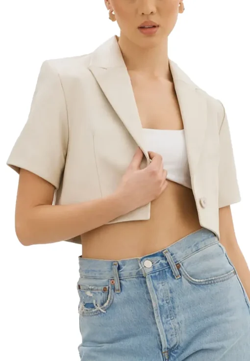 womens-short-sleeve-bone-faux-leather-blazer
