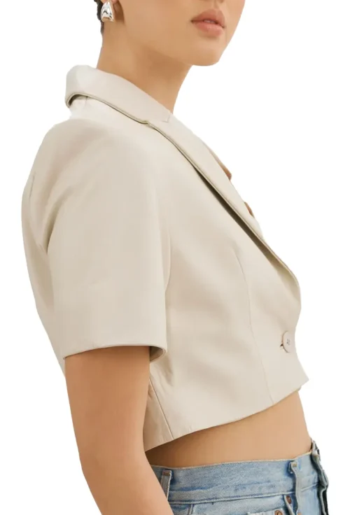 womens-short-sleeve-bone-faux-leather-blazer