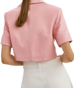 womens-short-sleeve-orchid-pink-faux-leather-blazer