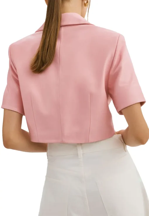 womens-short-sleeve-orchid-pink-faux-leather-blazer