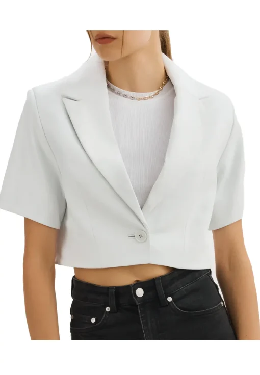 womens-short-sleeve-white-faux-leather-blazer