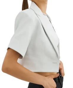 womens-short-sleeve-white-faux-leather-blazer